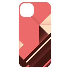 Retro Abstract Background, Brown-pink Geometric Background Iphone 14 Plus Black Uv Print Case