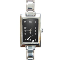 S Black Fingerprint, Black, Edge Rectangle Italian Charm Watch by nateshop