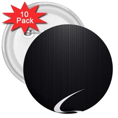 S Black Fingerprint, Black, Edge 3  Buttons (10 Pack)  by nateshop