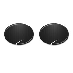 S Black Fingerprint, Black, Edge Cufflinks (oval) by nateshop