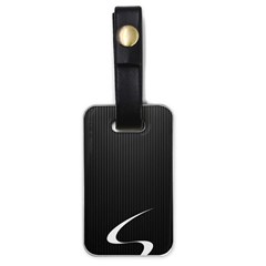 S Black Fingerprint, Black, Edge Luggage Tag (one Side) by nateshop