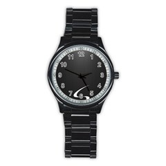 S Black Fingerprint, Black, Edge Stainless Steel Round Watch by nateshop