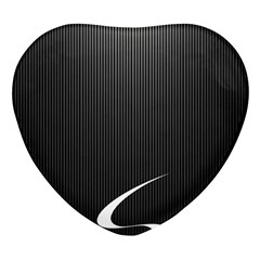 S Black Fingerprint, Black, Edge Heart Glass Fridge Magnet (4 Pack) by nateshop