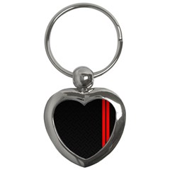 Abstract Black & Red, Backgrounds, Lines Key Chain (heart) by nateshop