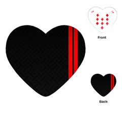 Abstract Black & Red, Backgrounds, Lines Playing Cards Single Design (heart) by nateshop