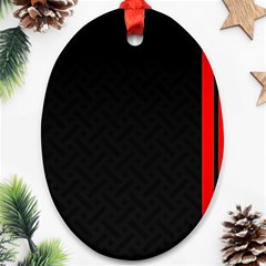 Abstract Black & Red, Backgrounds, Lines Oval Ornament (two Sides) by nateshop