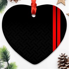 Abstract Black & Red, Backgrounds, Lines Heart Ornament (two Sides) by nateshop