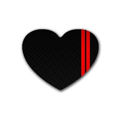 Abstract Black & Red, Backgrounds, Lines Rubber Coaster (heart) by nateshop