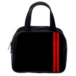 Abstract Black & Red, Backgrounds, Lines Classic Handbag (One Side) Front