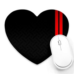 Abstract Black & Red, Backgrounds, Lines Heart Mousepad by nateshop