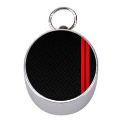 Abstract Black & Red, Backgrounds, Lines Mini Silver Compasses by nateshop