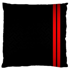 Abstract Black & Red, Backgrounds, Lines Large Premium Plush Fleece Cushion Case (two Sides) by nateshop