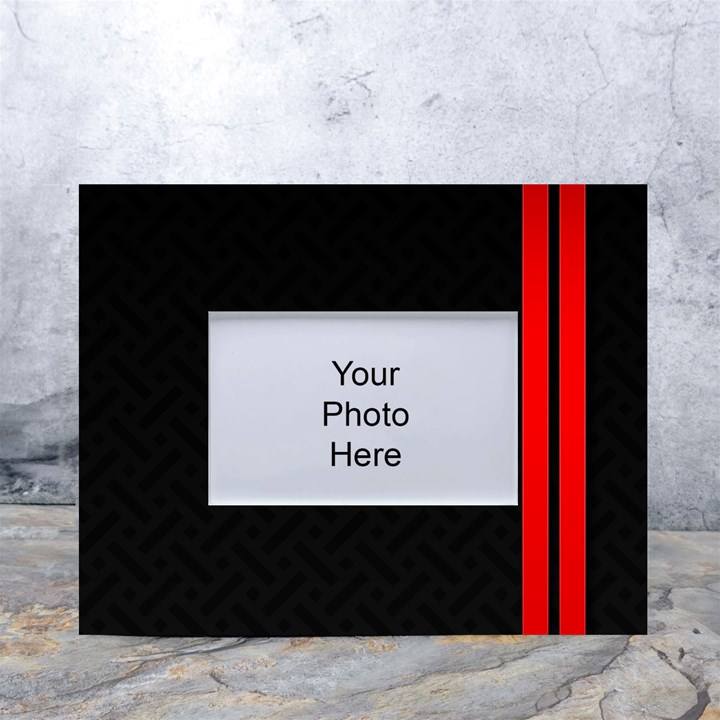 Abstract Black & Red, Backgrounds, Lines White Tabletop Photo Frame 4 x6 