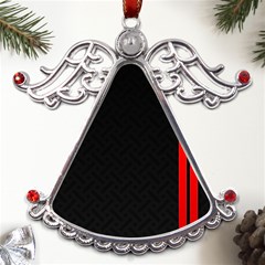 Abstract Black & Red, Backgrounds, Lines Metal Angel With Crystal Ornament by nateshop