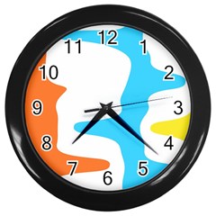 Warp Lines Colorful Multicolor Wall Clock (black) by Cemarart