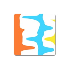 Warp Lines Colorful Multicolor Square Magnet by Cemarart