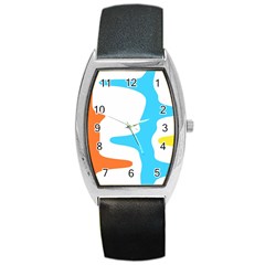 Warp Lines Colorful Multicolor Barrel Style Metal Watch by Cemarart