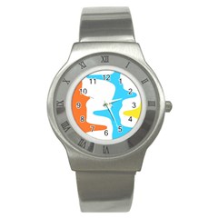 Warp Lines Colorful Multicolor Stainless Steel Watch by Cemarart