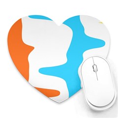 Warp Lines Colorful Multicolor Heart Mousepad by Cemarart