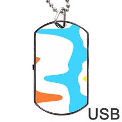 Warp Lines Colorful Multicolor Dog Tag Usb Flash (two Sides) by Cemarart