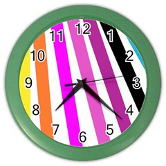 Colorful Multicolor Colorpop Flare Color Wall Clock by Cemarart