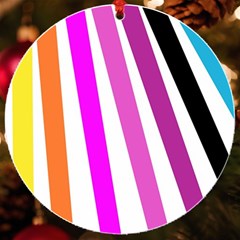 Colorful Multicolor Colorpop Flare Uv Print Acrylic Ornament Round