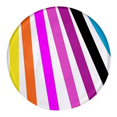 Colorful Multicolor Colorpop Flare Round Glass Fridge Magnet (4 Pack)