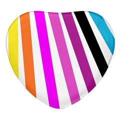 Colorful Multicolor Colorpop Flare Heart Glass Fridge Magnet (4 Pack) by Cemarart