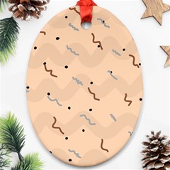 Lines Dots Pattern Abstract Art Ornament (oval)