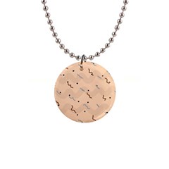 Lines Dots Pattern Abstract Art 1  Button Necklace by Cemarart