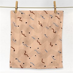 Lines Dots Pattern Abstract Art Face Towel by Cemarart