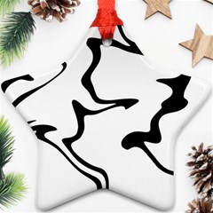 Black And White Swirl Background Ornament (star) by Cemarart