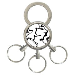 Black And White Swirl Background 3-ring Key Chain by Cemarart