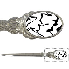 Black And White Swirl Background Letter Opener by Cemarart