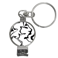 Black And White Swirl Background Nail Clippers Key Chain by Cemarart