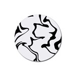 Black And White Swirl Background Rubber Round Coaster (4 pack) Front