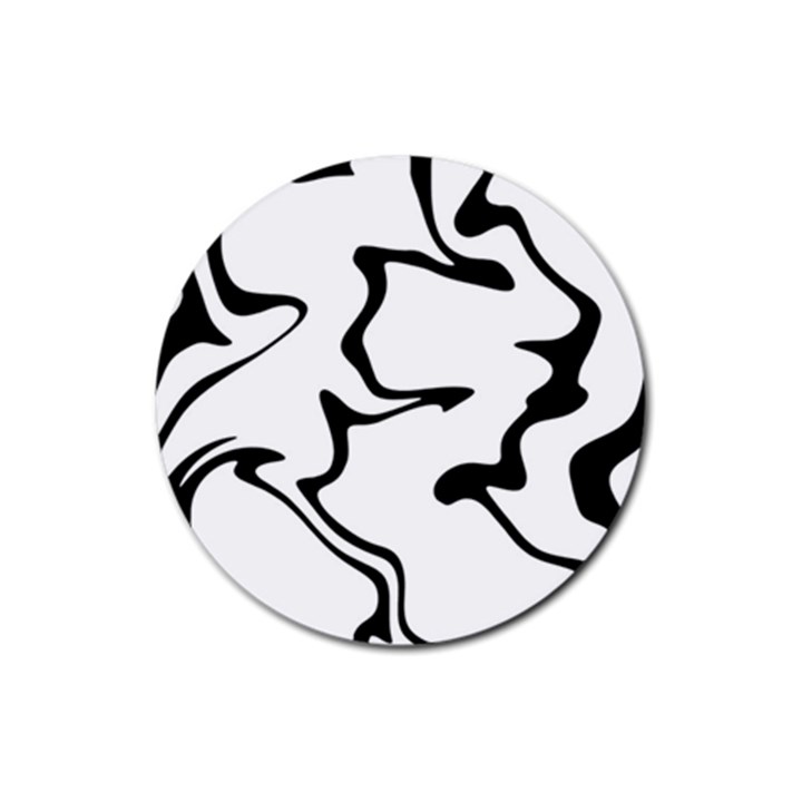 Black And White Swirl Background Rubber Round Coaster (4 pack)