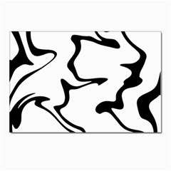 Black And White Swirl Background Postcard 4 x 6  (pkg Of 10) by Cemarart