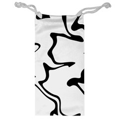 Black And White Swirl Background Jewelry Bag by Cemarart