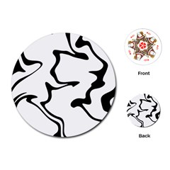 Black And White Swirl Background Playing Cards Single Design (round) by Cemarart