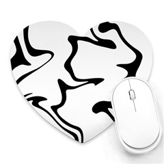 Black And White Swirl Background Heart Mousepad by Cemarart