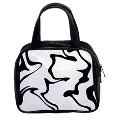 Black And White Swirl Background Classic Handbag (two Sides) by Cemarart