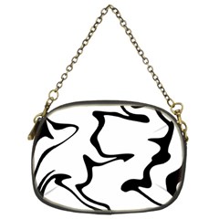 Black And White Swirl Background Chain Purse (two Sides) by Cemarart