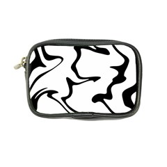 Black And White Swirl Background Coin Purse by Cemarart