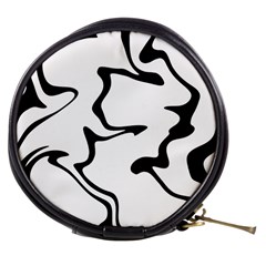 Black And White Swirl Background Mini Makeup Bag by Cemarart