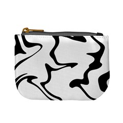 Black And White Swirl Background Mini Coin Purse by Cemarart