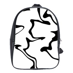 Black And White Swirl Background School Bag (large) by Cemarart