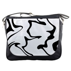 Black And White Swirl Background Messenger Bag by Cemarart