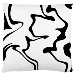 Black And White Swirl Background Large Cushion Case (two Sides) by Cemarart