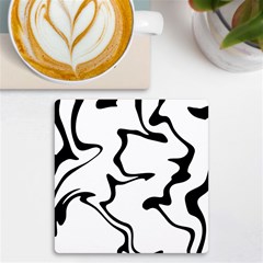 Black And White Swirl Background Uv Print Square Tile Coaster  by Cemarart